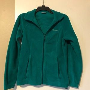 Columbia teal fleece coat